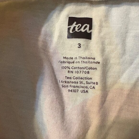 Tea Collection Girls Rainbow Print Short Sleeve Cotton Dress Size 3 - Picture 2 of 3